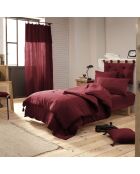 Drap housse  Gaze de Coton Gaïa bordeaux