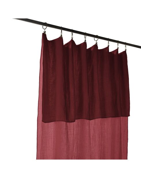 Rideau ajustable Gaïa 100% Gaze de Coton bordeaux - 140x300 cm