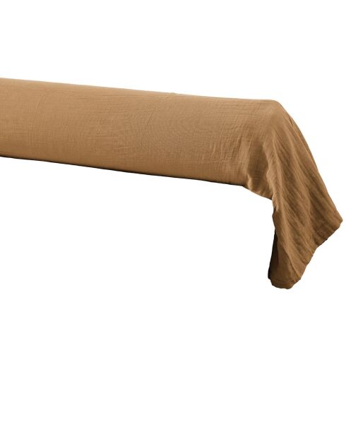 Taie de traversin  Gaze de Coton Gaïa marron - 85x185 cm