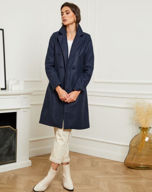 Manteau mi-long Fanny marine