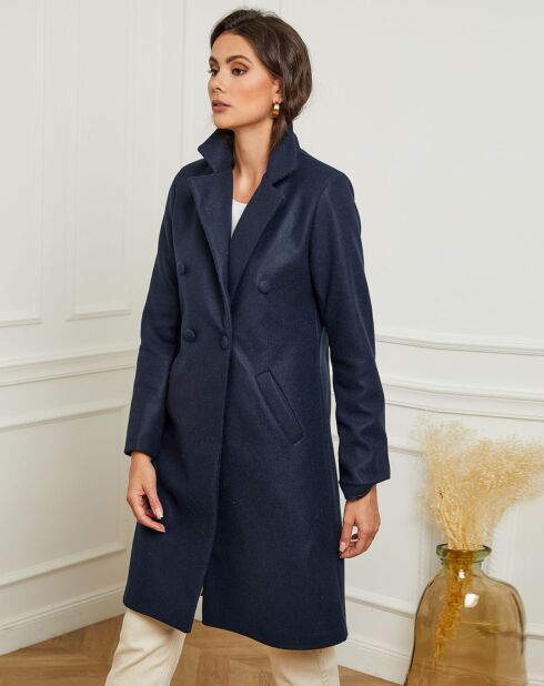 Manteau mi-long Fanny marine