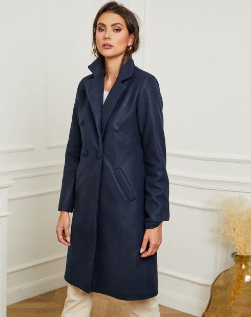 Manteau mi-long Fanny marine