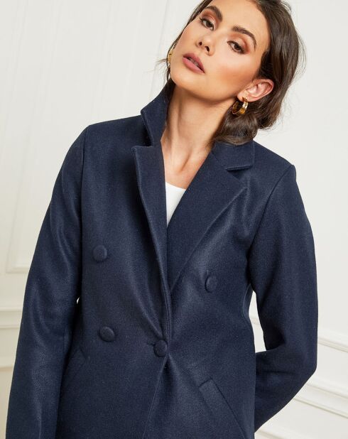 Manteau mi-long Fanny marine