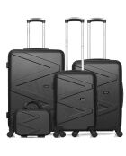 3 Valises 4 roues Amazone 30/55/65/75 cm & Vanity noires