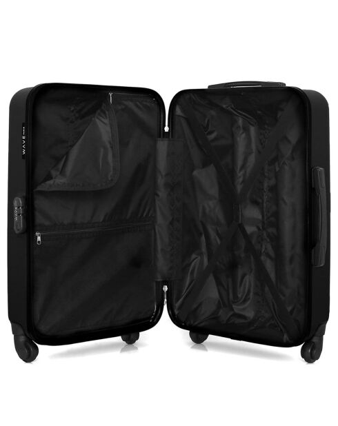 3 Valises 4 roues Amazone 30/55/65/75 cm & Vanity noires
