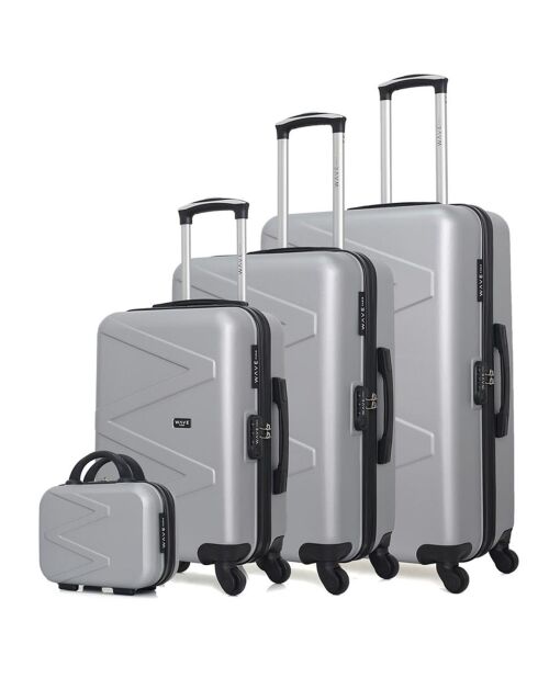 3 Valises 4 roues Amazone 30/55/65/75 cm & Vanity grises