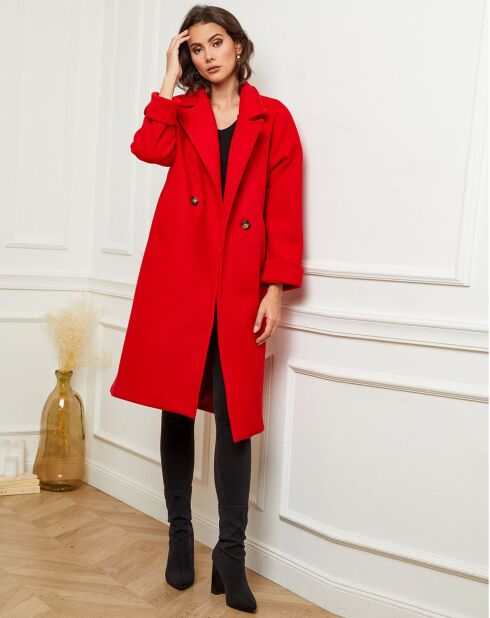 Manteau long Gaëlle rouge