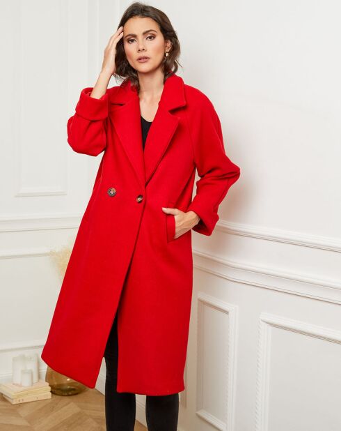 Manteau long Gaëlle rouge