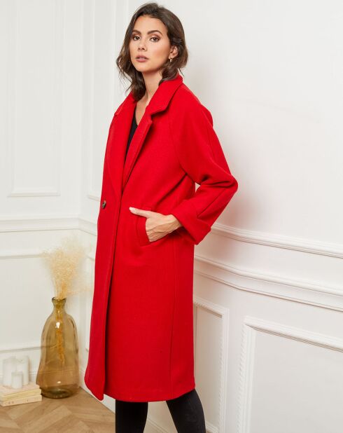 Manteau long Gaëlle rouge