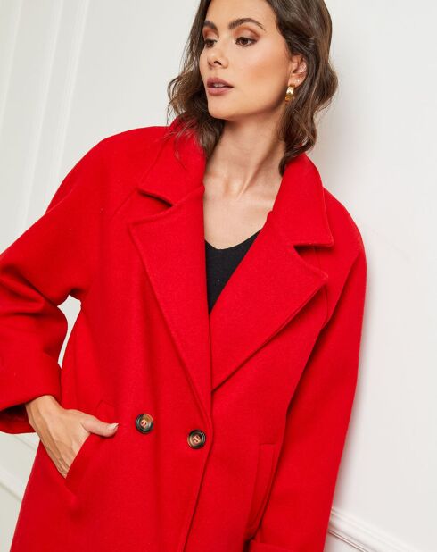 Manteau long Gaëlle rouge