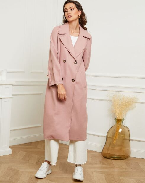 Manteau long Anne rose