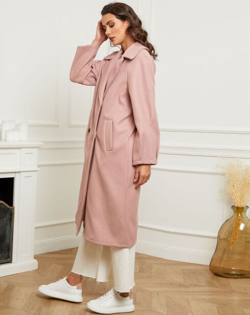 Manteau long Anne rose