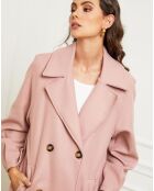 Manteau long Anne rose