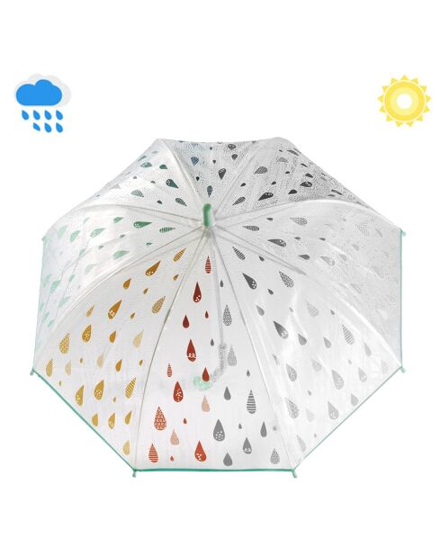 Parapluie pour enfant - Ouverture manuelle transparent/vert