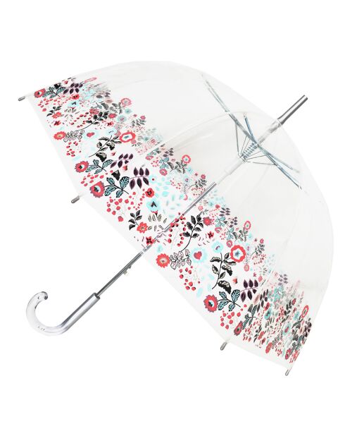 Paraguas Bell - Apertura automática - con flores transparentes