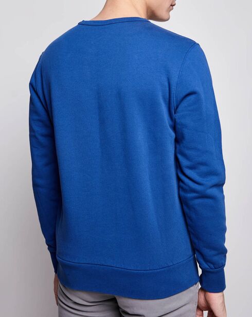 Sweat en coton brossé bleu