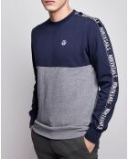 Sweat Color-Block bleu marine/gris