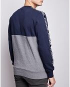 Sweat Color-Block bleu marine/gris