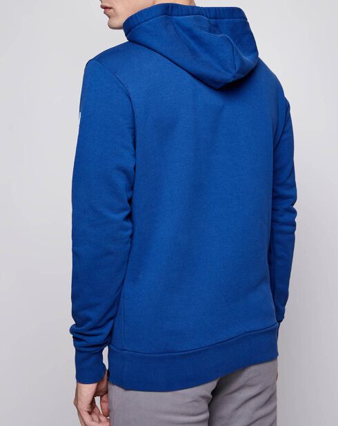 Sweat 100% Coton Bio à capuche Free The Sea bleu