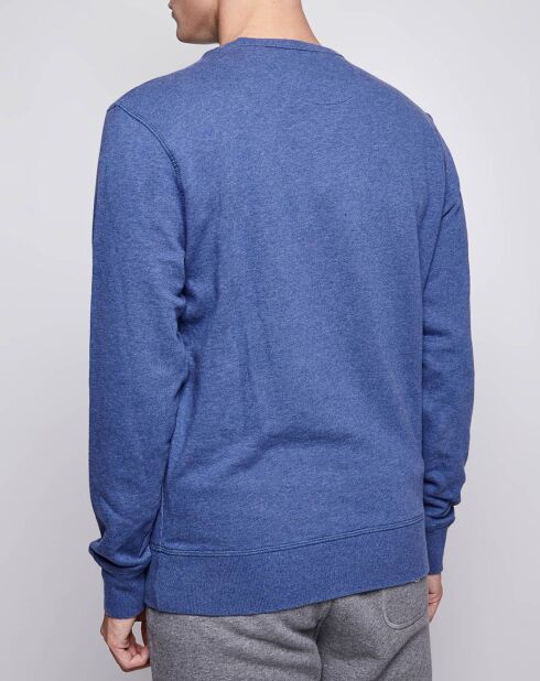 Sweat en coton brossé bleu denim