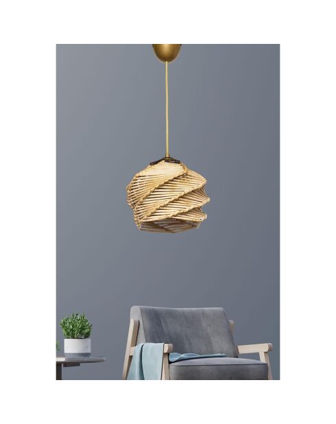 Suspension Primante doré/beige - 20x20x16 cm