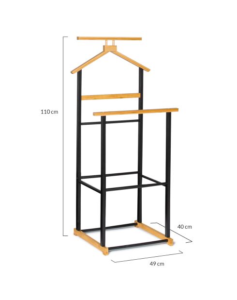 Valet de chambre beige/noir - 49x40x110 cm