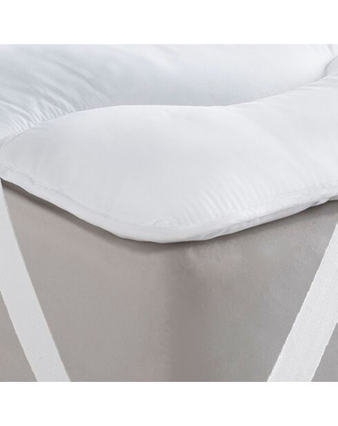 Cubrecolchón de plumas de ganso, antiácaros, con diseño de colibrí blanco, 1000 g/m², 90 x 190 cm