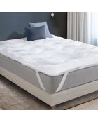 Surmatelas 1000gsm plumes d'oie anti-acariens colibri blanc - 90x190 cm