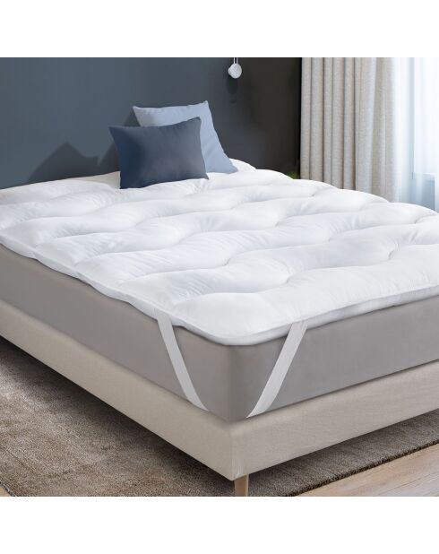 Surmatelas 1000gsm plumes d'oie anti-acariens colibri blanc - 90x190 cm