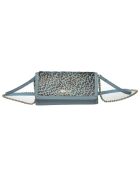 Pochette en Cuir Meryl bleue -  24x12.5x3 cm