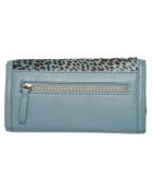 Pochette en Cuir Meryl bleue -  24x12.5x3 cm