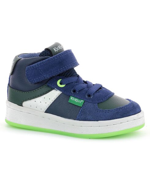 Bilbon Bb Mid blauw/groen/witte sneakers