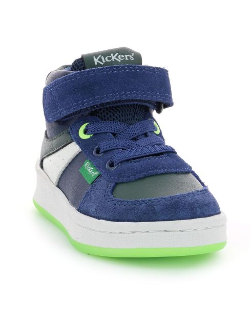 Bilbon Bb Mid blauw/groen/witte sneakers