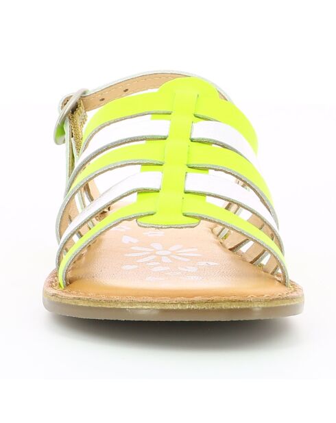 Sandales en Cuir Dixon jaune fluo/argenté