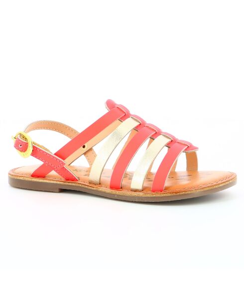 Sandales en Cuir Dixon orange/corail fluo