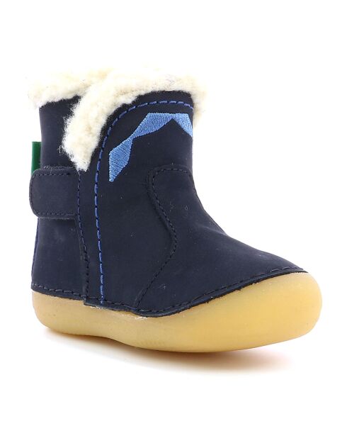 Marine Sofur laarzen van leer met velours voering