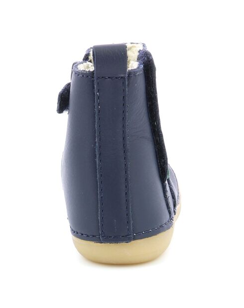 Socool Cho donkerblauwe gevoerde leren laarzen