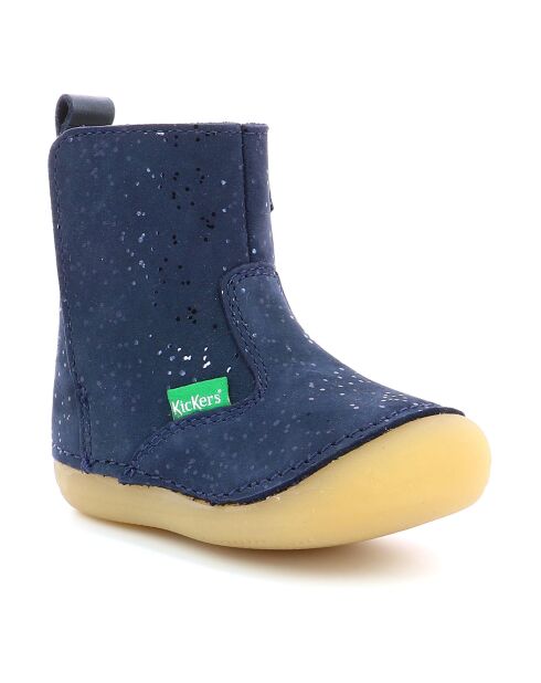 Socool Cho donkerblauwe gevoerde leren laarzen