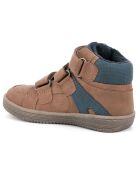 Sneakers fourrées en Velours de Cuir Lohan camel/bleu