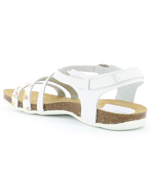 Sandales en Cuir Anatomium à fleurs blanc