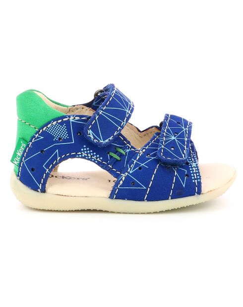 Blau/grüne Boping-2 Ledersandalen