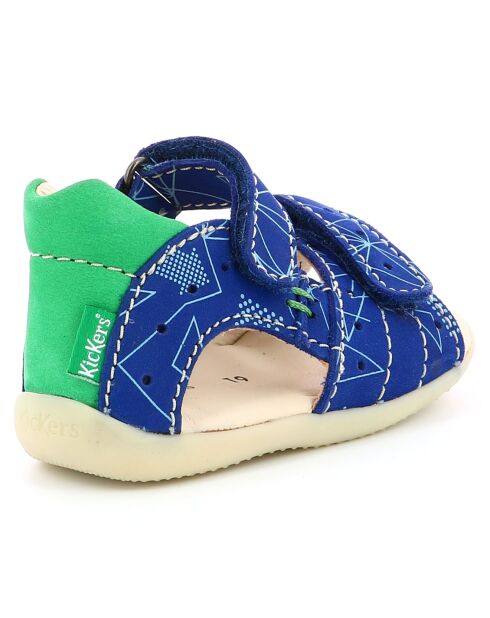 Blau/grüne Boping-2 Ledersandalen