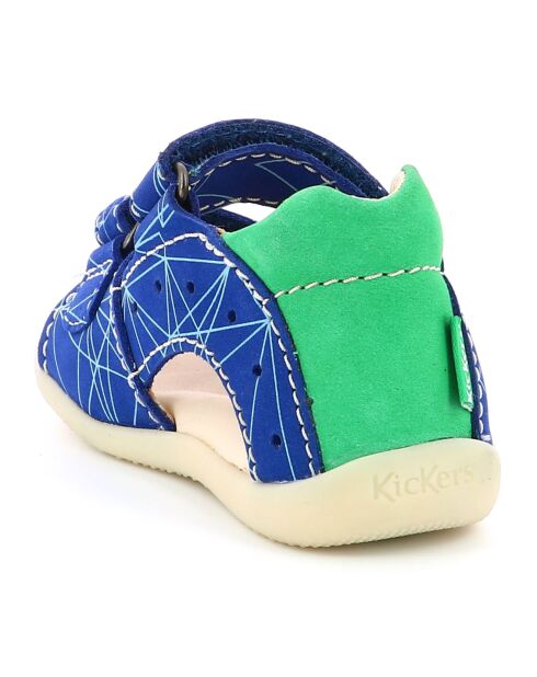 Blau/grüne Boping-2 Ledersandalen