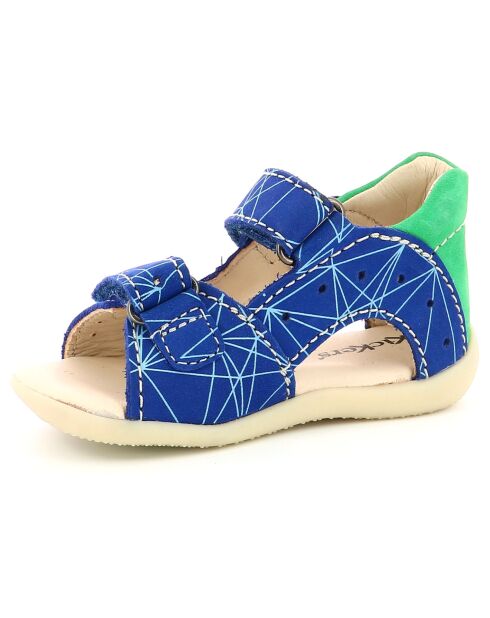 Blau/grüne Boping-2 Ledersandalen