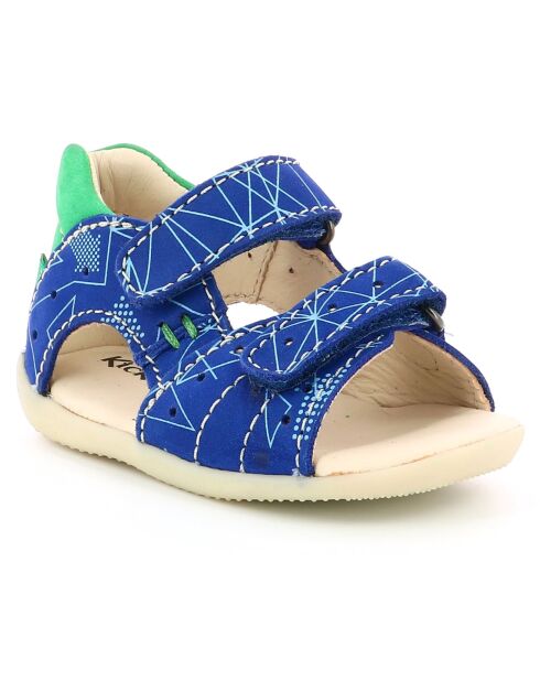 Blau/grüne Boping-2 Ledersandalen