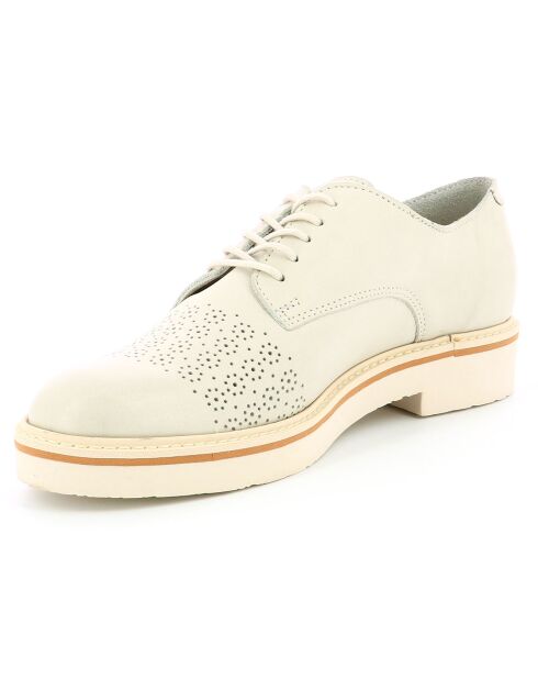 Derbies en Cuir Oxfork blanc cassé