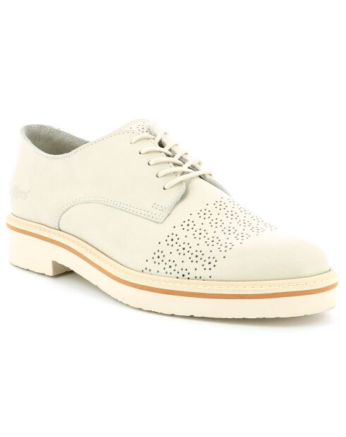 Derbies en Cuir Oxfork blanc cassé