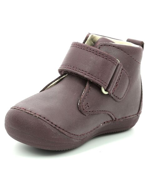 Bottillons en Cuir Sabio violet foncé