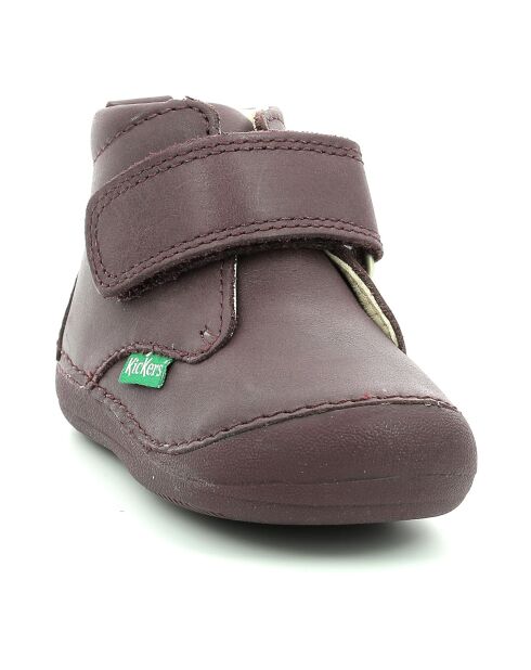 Bottillons en Cuir Sabio violet foncé