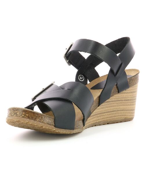 Sandales en Cuir Spainstrap noires - Talon 7 cm